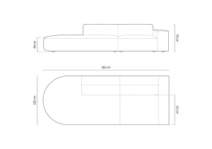 CANAPEA JODIE, STANGA, 3 LOCURI, 262 CM, DIVERSE CULORI SI MATERIALE, DESIGN DEOSEBIT - Img 16