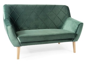 CANAPEA KIER 2, VERDE BLUVEL 78/FAG, TAPITERIE DIN CATIFEA SI PICIOARE DIN LEMN