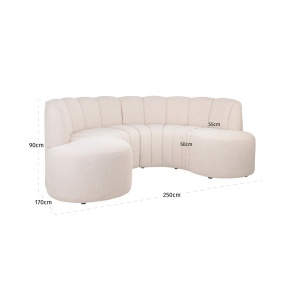 CANAPEA LIVING LANDMARK 250CM, DIN METAL, LEMN SI TEXTIL, DE CULOARE BEJ, DESIGN MODERN - Img 4