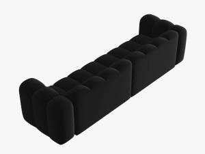 CANAPEA LUPIN, 4 LOCURI, 288 CM, ALBASTRU NEGRU 19, TAPITERIE DIN CATIFEA, DESIGN DEOSEBIT - Img 3
