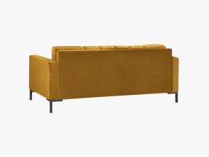 CANAPEA MAMAIA, 2 LOCURI, 152 CM, GALBEN 68/NEGRU, TAPITERIE DIN CATIFEA, DESIGN DEOSEBIT - Img 4