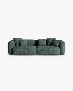 CANAPEA MARTINA, 320X120 CM, ADANCIME SCAUN 90 CM, VERDE MUSCHI, TAPITAT CU TAPITERIE DIN TEXTIL CATIFEA VOGUE MICADONI