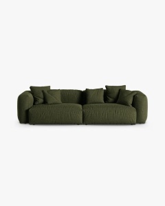 CANAPEA MARTINA, 320X120 CM, ADANCIME SCAUN 90 CM, VERDE, TAPITAT CU TAPITERIE DIN TEXTIL STRUCTURAT BOSTON, MICADONI