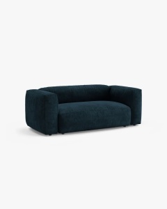 CANAPEA MARTINA, CU 2 LOCURI, ALBASTRU INCHIS, 200 CM, CU TAPITERIE DIN TEXTIL CATIFEA VOGUE, MICADONI - Img 2