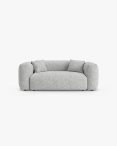 CANAPEA MARTINA, CU 2 LOCURI, ARGINTIU, 200 CM, CU TAPITERIE DIN TEXTIL BOUCLE MONET, MICADONI