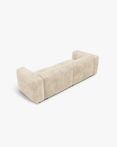 CANAPEA MARTINA, CU 3 LOCURI, BEJ DESCHIS, 244 CM, CU TAPITERIE DIN TEXTIL CORDOI TILIA, MICADONI - Img 3