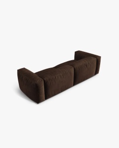 CANAPEA MARTINA, CU 3 LOCURI, CIOCOLATIU,, 244 CM, CU TAPITERIE DIN TEXTIL CATIFEA VOGUE, MICADONI - Img 3