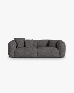 CANAPEA MARTINA, CU 3 LOCURI, GRI ANTRACIT, 244 CM, CU TAPITERIE DIN TEXTIL BOUCLE MONET, MICADONI