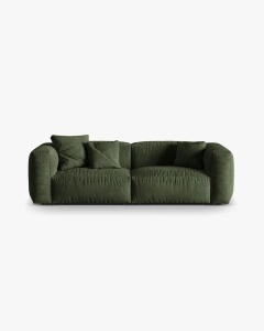 CANAPEA MARTINA, CU 3 LOCURI, VERDE, 244 CM, CU TAPITERIE DIN TEXTIL CATIFEA VOGUE, MICADONI