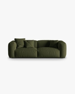 CANAPEA MARTINA, CU 3 LOCURI, VERDE, 244 CM, CU TAPITERIE DIN TEXTIL STRUCTURAT BOSTON, MICADONI