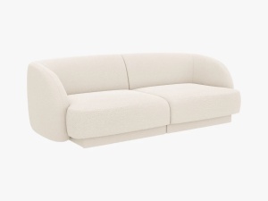 CANAPEA MILEY, 2 LOCURI, 180 CM, BEJ DESCHIS, TAPITERIE BOUCLE, DESIGN DEOSEBIT - Img 2