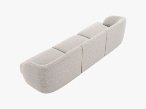 CANAPEA MILEY, CU 3 LOCURI, ARGINTIU, CU TAPITERIE DIN TEXTILCHENILLE EDEN, MICADONI - Img 3