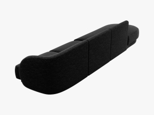 CANAPEA MILEY STANGA, 4 LOCURI, 325 CM, NEGRU 19, TAPITERIE CHENILLE, DESIGN DEOSEBIT - Img 3