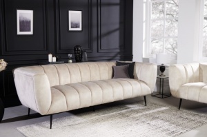 CANAPEA MODERNA, ELEGANTA 225CM, TEXTIL FIN, CATIFEA, SAMPANIE/NEGRU, DESIGN EXCLUSIVIST, ARTIM GROUP SELECTION - Img 3