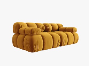 CANAPEA MODULARA BELLIS, 2 LOCURI, 188 CM, GALBEN 41, TAPITERIE DIN CATIFEA, DESIGN DEOSEBIT - Img 5