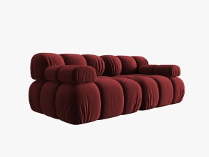 CANAPEA MODULARA BELLIS, 2 LOCURI, 188 CM, ROSU INCHIS 59, TAPITERIE DIN CATIFEA, DESIGN DEOSEBIT - Img 5