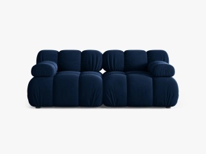 CANAPEA MODULARA BELLIS, CU 2 LOCURI, ALBASTRU ROYAL, CU TAPITERIE DIN CATIFEA BLUVEL, MICADONI