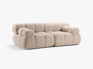 CANAPEA MODULARA BELLIS, CU 2 LOCURI, BEJ DESCHIS, CU TAPITERIE DIN BOUCLE ROLF, MICADONI - Img 2
