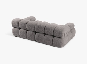 CANAPEA MODULARA BELLIS, CU 2 LOCURI, GRI DESCHIS, CU TAPITERIE DIN BOUCLE ROLF, MICADONI - Img 3