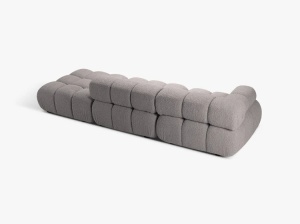 CANAPEA MODULARA BELLIS, PE DREAPTA, GRI DESCHIS, CU TAPITERIE DIN TEXTIL BOUCLE ROLF, MICADONI - Img 3
