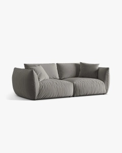 CANAPEA MODULARA CHRIS, CU 4 LOCURI, 260X100, GRI, CU TAPITERIE DIN TEXTIL CATIFEA CASINO, MICADONI - Img 2