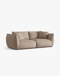 CANAPEA MODULARA CHRIS, CU 4 LOCURI, 260X100, NISIPIU, CU TAPITERIE DIN TEXTIL STRUCTURAT LINS, MICADONI