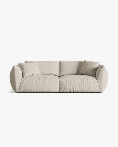 CANAPEA MODULARA CHRIS, CU 4 LOCURI, 260X100, NUANTA NATURALA, CU TAPITERIE DIN TEXTIL STRUCTURAT LINS, MICADONI