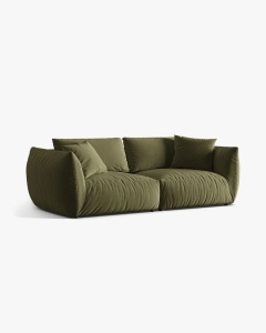 CANAPEA MODULARA CHRIS, CU 4 LOCURI, 260X100, VERDE DESCHIS, CU TAPITERIE DIN TEXTIL CATIFEA CASINO, MICADONI - Img 2