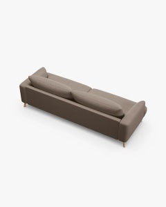 CANAPEA NAOMI, CAPPUCCINO, 230X95 CM, TAPITAT CU TAPITERIE DIN TEXTIL STRUCTURAT LIBERTY, MICADONI - Img 2
