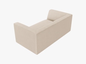 CANAPEA RUBY, CU 2 LOCURI, BEJ DESCHIS, CU TAPITERIE DIN TEXTIL STRUCTURAT OTTAWA, MICADONI - Img 3