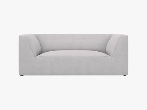 CANAPEA RUBY, CU 2 LOCURI, GRI DESCHIS, CU TAPITERIE DIN TEXTIL STRUCTURAT OTTAWA, MICADONI