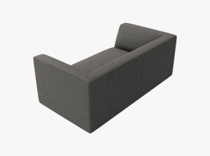 CANAPEA RUBY, CU 2 LOCURI, GRI INCHIS, CU TAPITERIE DIN CATIFEA REIATA MATA, MICADONI - Img 3