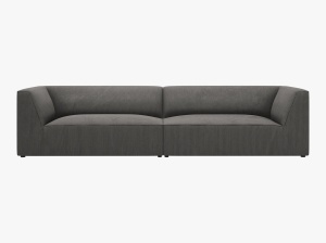 CANAPEA RUBY, CU 4 LOCURI, GRI INCHIS, CU TAPITERIE DIN CATIFEA REIATA MATA SCALA, MICADONI - Img 2