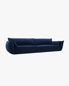 CANAPEA SPATIOASA SI CONFORTABILA KAELLE, 248 CM, CU 4 LOCURI, ALBASTRU ROYAL, CU TAPITERIE DIN TEXTIL CATIFEA BLUVEL, MICADONI - Img 2