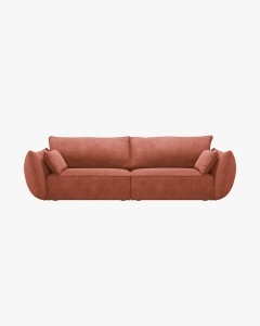 CANAPEA SPATIOASA SI CONFORTABILA KAELLE, CU 3 LOCURI, CARAMIZIU, 208 CM, CU TAPITERIE DIN TEXTIL CHENILLE OVER THE HORIZON, MICADONI