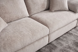 CANAPEA SUPER CONFORTABILA SOHO 260CM, 4 LOCURI, REALIZATA DIN LEMN DE PIN SI MATERIAL TEXTIL, CULOARE BEJ, INVICTA INTERIOR - Img 6