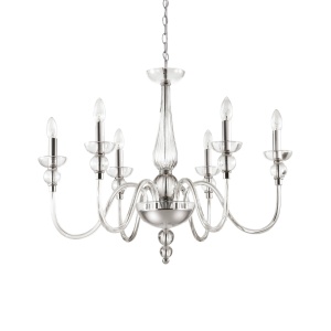 CANDELABRU DOGE SP6, TRANSPARENT, DIN STICLA, STIL MODERN