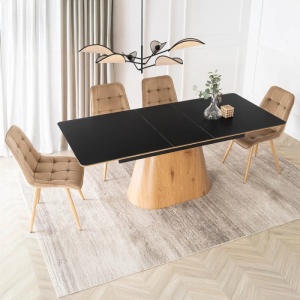 CEL MAI MIC PRET!!!MASA EXTENSIBILA 160-200CM, ARTIM MEBLE, REALIZATA DIN METAL, LEMN SI CERAMICA, CULOARE MARMURA NEGRU/STEJAR, STIL MODERN - Img 10
