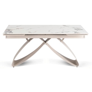 CEL MAI MIC PRET!!!MASA EXTENSIBILA 160-240CM, ARTIM MEBLE, REALIZATA DIN METAL SI CERAMICA, CULOARE MARMURA ALBA/CREM, STIL MODERN - Img 7
