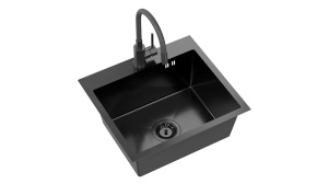 CHIUVETA BUCATARIE REA LUKE 100, CU BATERIE INCLUSA, NEGRU, DIN INOX, CALITATE SUPERIOARA - Img 3