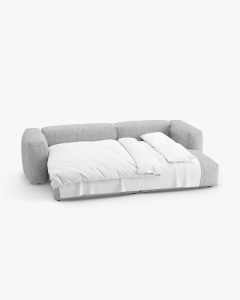 COLTAR CU 2 LOCURI, MARTINA, PE DREAPTA, 280 CM, ARGINTIU, TAPITAT CU TAPITERIE DIN TEXTIL BOUCLE MONET, MICADONI - Img 4