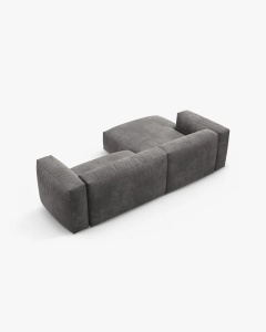 COLTAR CU 2 LOCURI, MARTINA, PE STANGA, 280 CM, GRI, TAPITAT CU TAPITERIE DIN TEXTIL CATIFEA VOGUE, MICADONI - Img 5