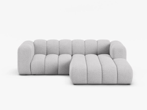 COLTAR CU 3 LOCURI LUPIN 230, PE DREAPTA, GRI DESCHIS, CU TAPITERIE DIN TEXTIL BOUCLE BALOO, MICADONI