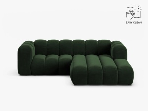 COLTAR CU 3 LOCURI LUPIN 230, PE DREAPTA, VERDE SMARALD, CU TAPITERIE DIN CATIFEA VENUS, MICADONI
