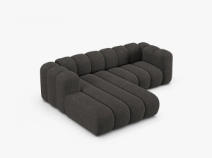 COLTAR CU 3 LOCURI LUPIN 230, PE STANGA, GRI INCHIS, CU TAPITERIE DIN TEXTIL CHENILLE EDEN, MICADONI - Img 3