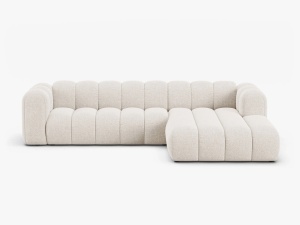 COLTAR CU 4 LOCURI LUPIN 288, PE DREAPTA BEJ DESCHIS, CU TAPITERIE DIN TEXTIL CHENILLE EDEN, MICADONI