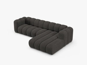 COLTAR CU 4 LOCURI LUPIN 288, PE DREAPTA, GRI INCHIS, CU TAPITERIE DIN TEXTIL CHENILLE EDEN, MICADONI - Img 3