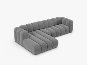 COLTAR CU 4 LOCURI LUPIN 288, PE STANGA, GRI DESCHIS, CU TAPITERIE DIN CATIFEA VENUS, MICADONI - Img 3