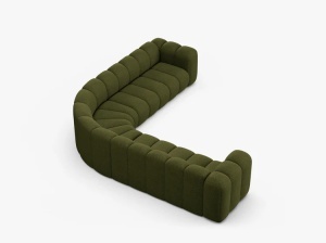 COLTAR CU 4 LOCURI LUPIN 309, VERDE MASLINIU INCHIS, CU TAPITERIE DIN TEXTIL BOUCLE BALOO, MICADONI - Img 3