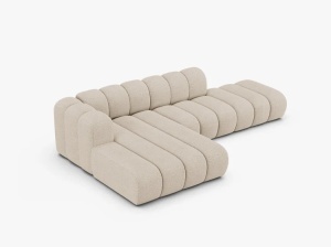 COLTAR CU 5 LOCURI LUPIN 230, PE DREAPTA, BEJ, CU TAPITERIE DIN TEXTIL BOUCLE BALOO, MICADONI - Img 3
